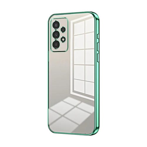 Funda para Teléfono Samsung Galaxy A13 4G Orificio Fino Revestimiento Transparente (Verde)