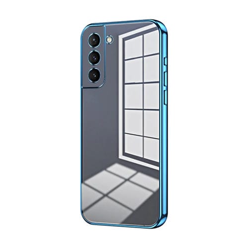 Funda para Teléfono Samsung Galaxy S21 5G Orificio Fino Revestimiento Transparente (Azul)