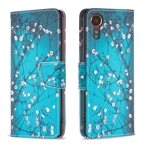 Funda para Samsung Galaxy Xcover 7 Cuero con Patrón Flor de Ciruelo