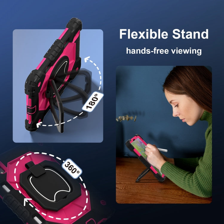 Funda híbrida de silicona con diseño de robot para iPad Mini 2024/Mini 6 (Negro, Rosa y Rojo)