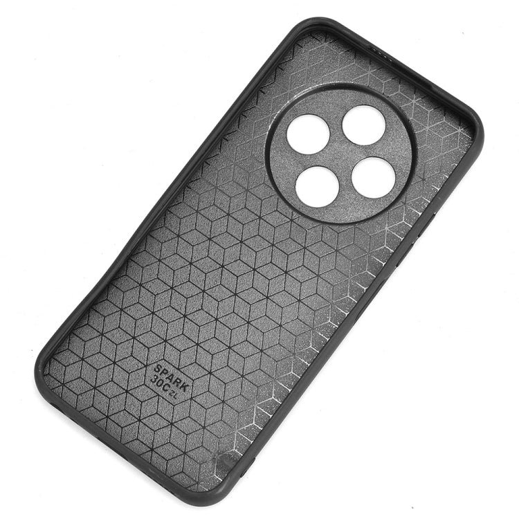 Funda para Teléfono Tecno Spark 30C Diseño Vaca con Costura Trasera (Azul)