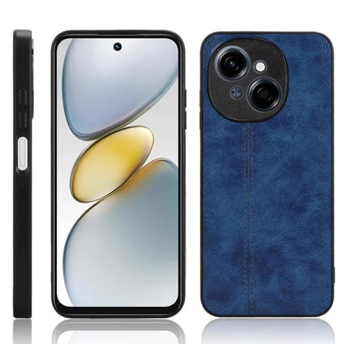 Funda para Teléfono Tecno Spark Go 1 Diseño de Vaca con Costura (Azul)