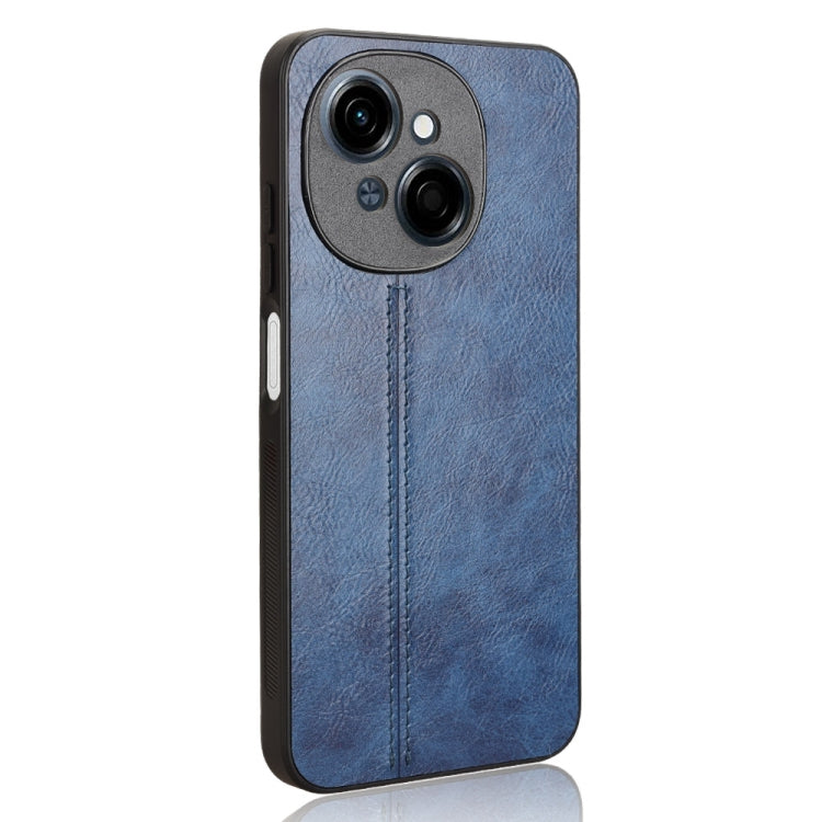 Funda para Teléfono Tecno Spark Go 1 Diseño de Vaca con Costura (Azul)