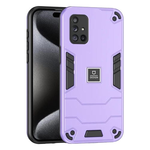 Funda para Teléfono Samsung Galaxy A71 4G 2 En 1 Prueba de Golpes (Púrpura)