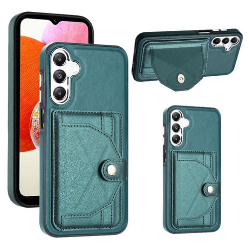 Funda para Teléfono Samsung Galaxy A15 Cuero a Prueba de Golpes con Tarjetero (Verde)