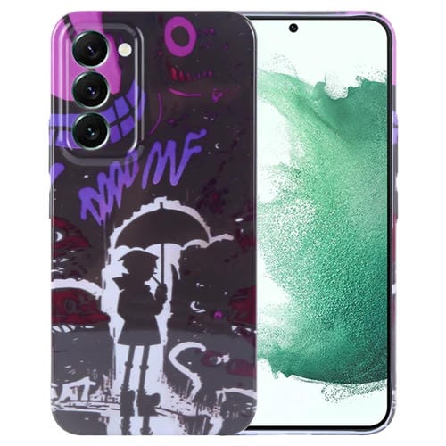 Funda para Teléfono Samsung Galaxy S22+ 5G PC Patrón Pintado Paraguas (Negro y Morado)
