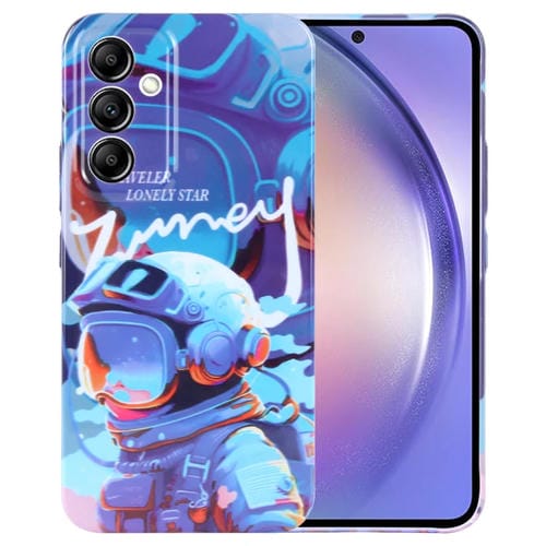 Funda para Teléfono Samsung Galaxy A54 5G PC con Orificio Preciso y Patrón Pintado (Astronauta de Pintura Azul)