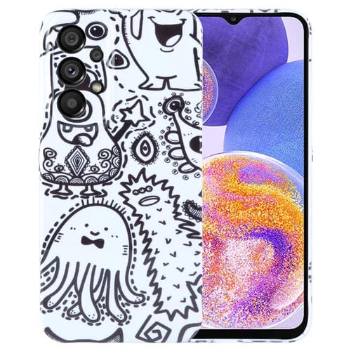 Funda para Teléfono Samsung Galaxy A23 con Orificio Preciso para PC con Patrón Pintado (Monstruo de Botella)