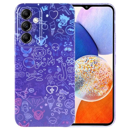 Funda para Teléfono Samsung Galaxy A14 5G con Orificio Preciso PC Patrón Pintado (Graffiti Azul Rojo)
