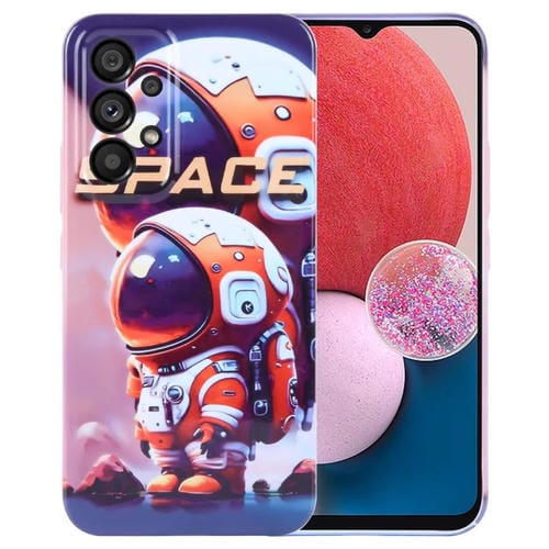 Funda para Teléfono Samsung Galaxy A13 4G con Orificio Preciso PC Patrón Pintado (Astronauta Naranja)