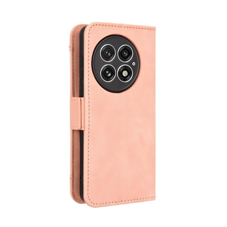 Funda de Piel Textura Becerro con Ranuras para Tarjetas para OnePlus 13 5G (Rosa)
