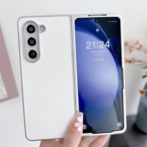 Funda para Teléfono Samsung Galaxy Z Fold4 5G Charol de Metal (Blanco)