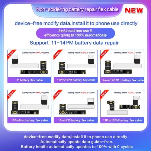 Reparaturkabel für externe Batterie I2C für iPhone 15 Pro Max / 15 Pro