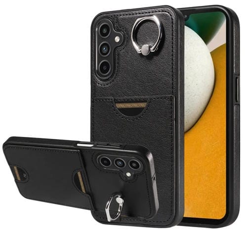 Funda para Teléfono Samsung Galaxy A15 con Soporte para Anillo y Ranura para Tarjeta (Negro)