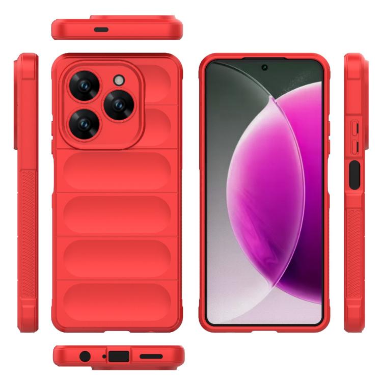 Funda TPU + Franela Tecno Spark 20 Pro 4G Protección Mágica Global (Roja)