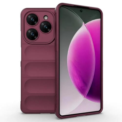 Funda TPU y Franela con Protección Mágica Global para Tecno Spark 20 Pro 4G (Rojo Vino)