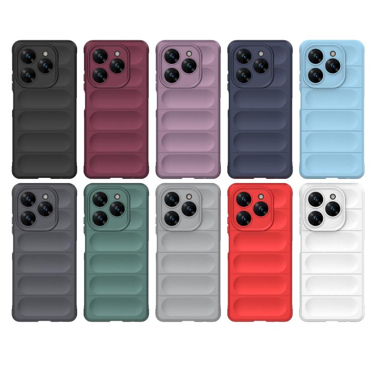 Funda TPU franela para Tecno Spark 20 Pro 4G con Protección Mágica Global (Blanca)
