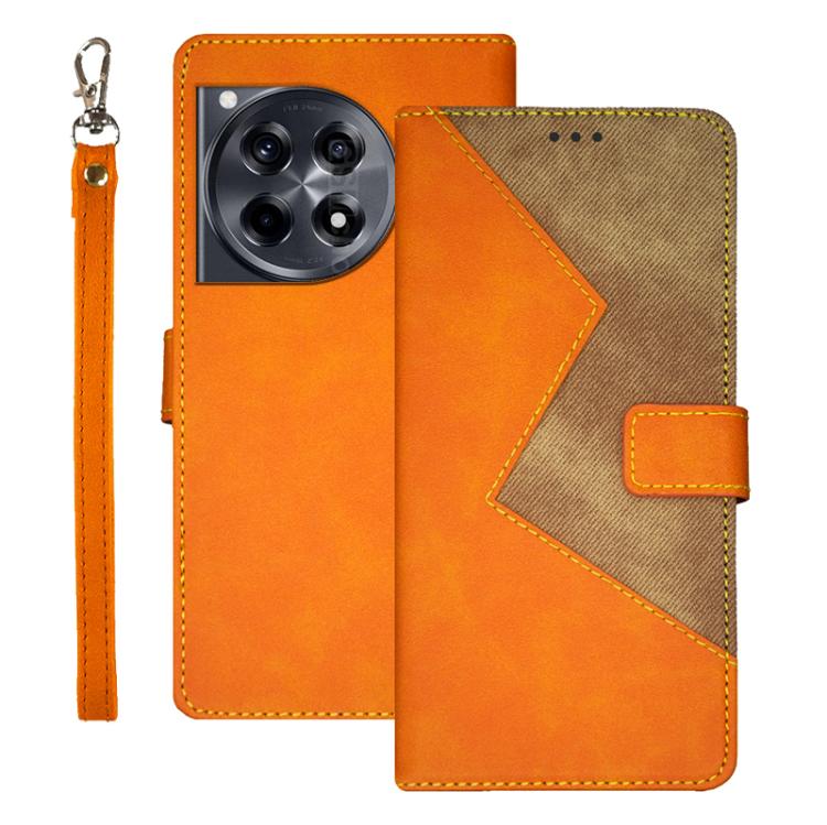 Funda de Cuero Bicolor Idewei para OnePlus 12R (Naranja)