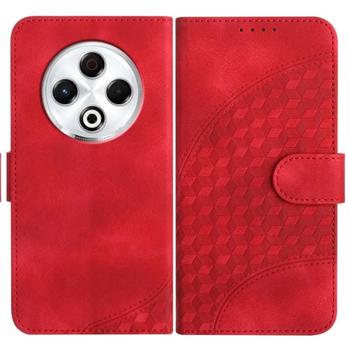 Funda Cuero Relieve Cabeza Elefante Tecno Spark 30 4G con Cordón (Rojo)