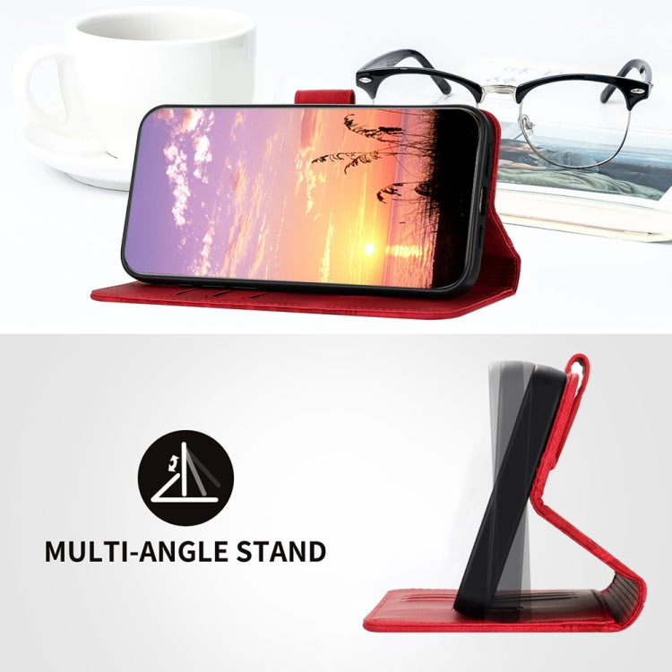 Funda Cuero Relieve Cabeza Elefante Tecno Spark 30 4G con Cordón (Rojo)