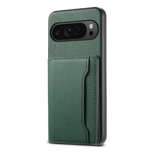 Funda para Google Pixel 10 Pro/10 con textura de becerro y diseño de bolso de tarjeta de cobertura total (verde)