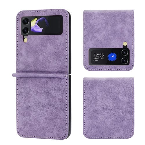 Estuche para Samsung Galaxy Z Flip3 5G Df-05 Antirrobo Rfid Magnético Empresarial (Púrpura)