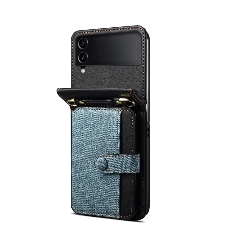 Estuche para Teléfono Samsung Galaxy Z Flip3 Plegable a Juego con Colores Cruzados (Azul Cielo)