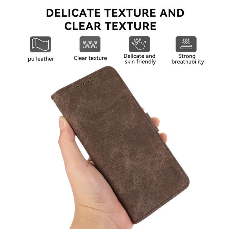 Funda de Cuero Abeel Rfid Magnética Esmerilada para iPhone 16E (Marrón)