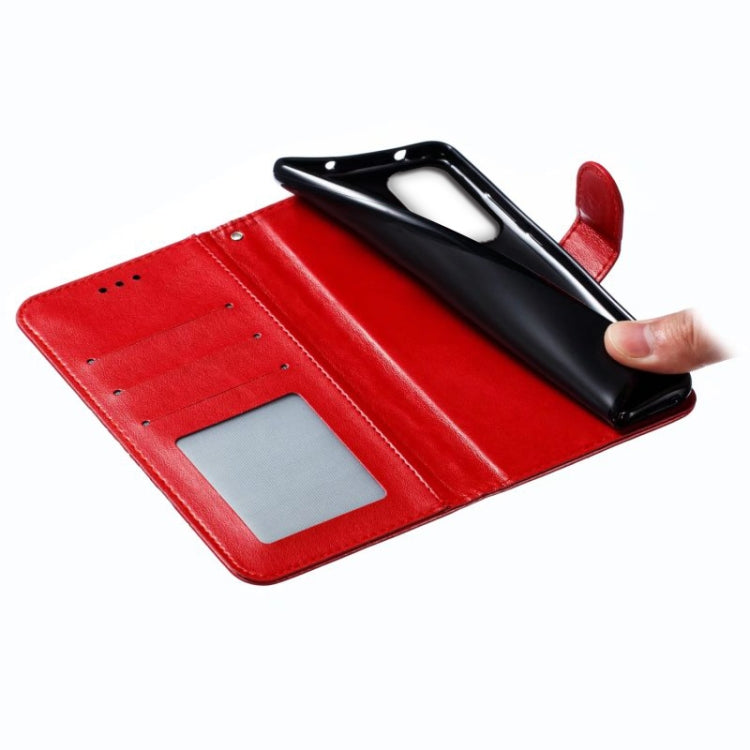 Funda de Cuero para OnePlus Nord 2 5G con Patrón en Relieve Sun Mandala (Rojo)