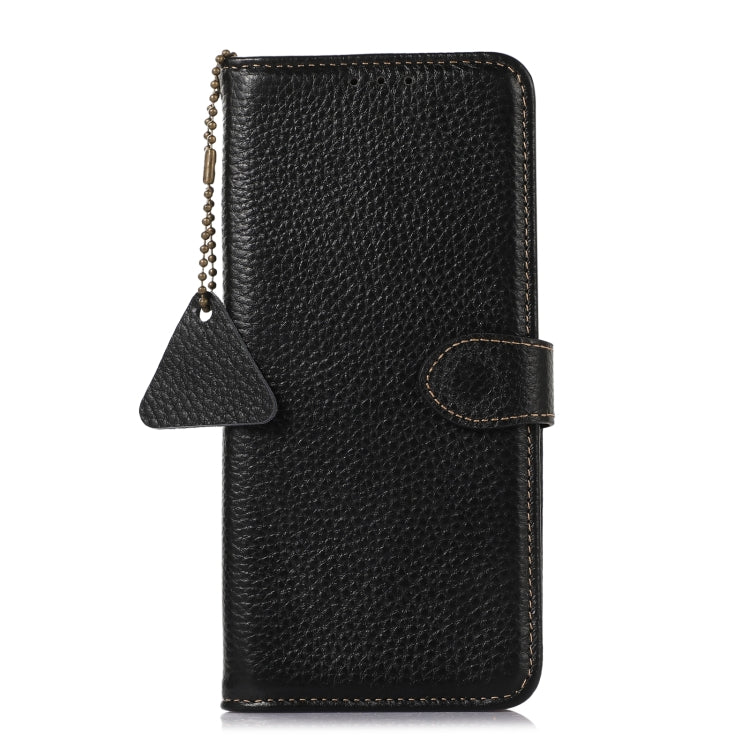 Funda Cuero Genuino OnePlus 13 Textura Lichi Rfid (Negro)
