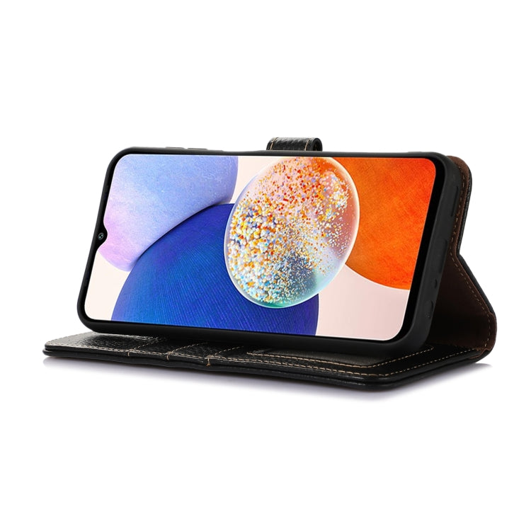 Funda Cuero Genuino OnePlus 13 Textura Lichi Rfid (Negro)