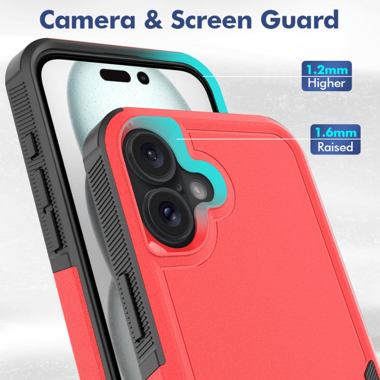 Funda de Teléfono 2 En 1 PC + TPU iPhone 16 Plus (Roja)