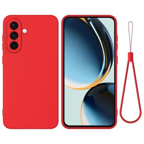 Funda de silicona líquida de color sólido para Samsung Galaxy M36 5G, a prueba de caídas y cobertura total (roja)