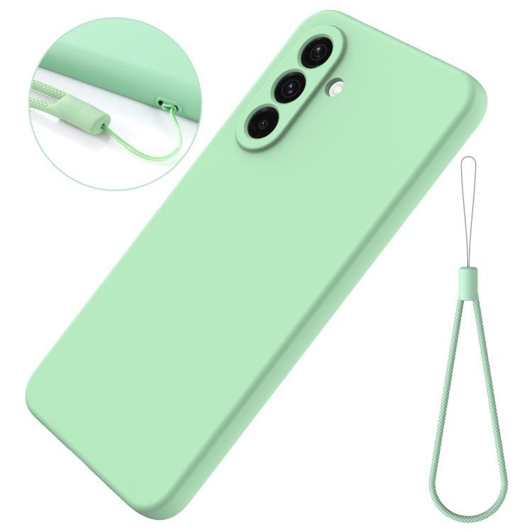 Funda de silicona líquida de color sólido para Samsung Galaxy M36 5G, a prueba de caídas y cobertura total (verde)