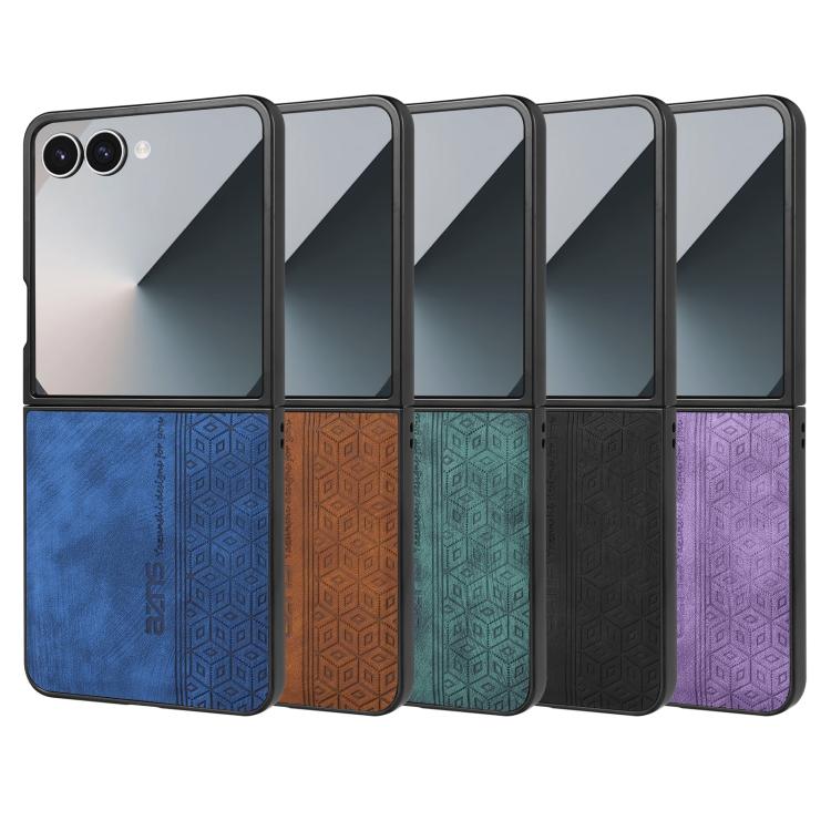 Funda AZNS con relieve 3D para Samsung Galaxy Z Flip7 5G (morada)