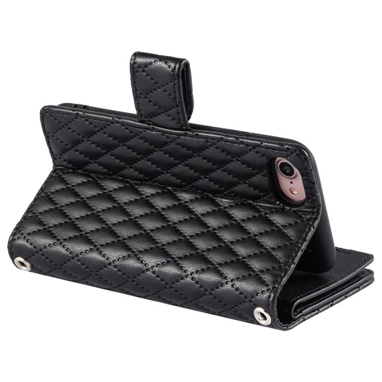 Funda Tipo Billetera Cuero con Cremallera y Diseño Celosía para iPhone 16E (Negra)