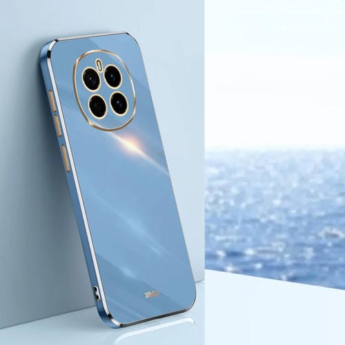 Funda para Honor Magic7 Xinli con Borde Dorado y Revestimiento 6D Recto de TPU (Azul Celestial)