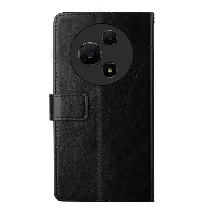 Funda de cuero con tapa en forma de Y para TCL 60 SE/605 (negra)