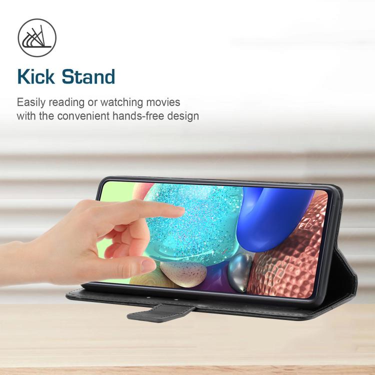 Funda de cuero con tapa en forma de Y para TCL 60 SE/605 (negra)