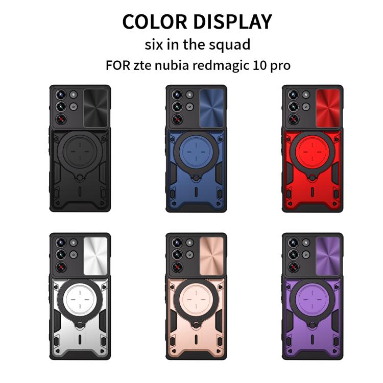 Funda magnética deslizante con textura de CD para ZTE Nubia RedMagic 10 Pro (roja)