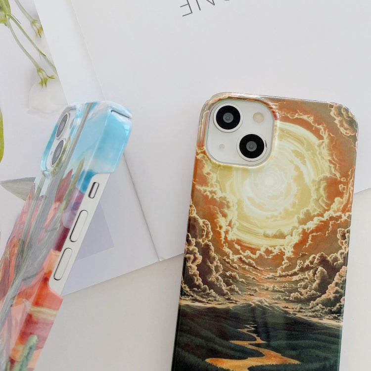 Barniz para Funda de PC iPhone 16 Plus con Barra de Agua (Crisantemo Grande)