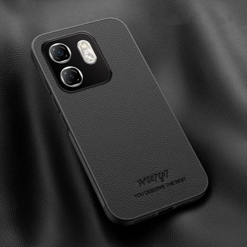 Funda de Cuero Magnética Huiyi para Teléfono Infinix Hot 50I y Smart 9 (Negra)