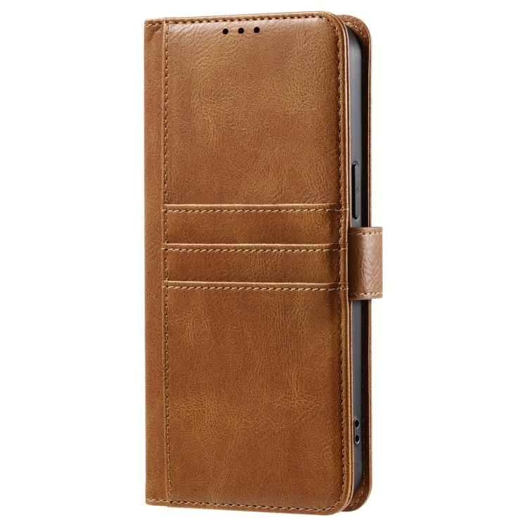 Funda para Teléfono de Cuero con Billetera para iPhone 16E con Capacidad para 6 Tarjetas (Marrón)