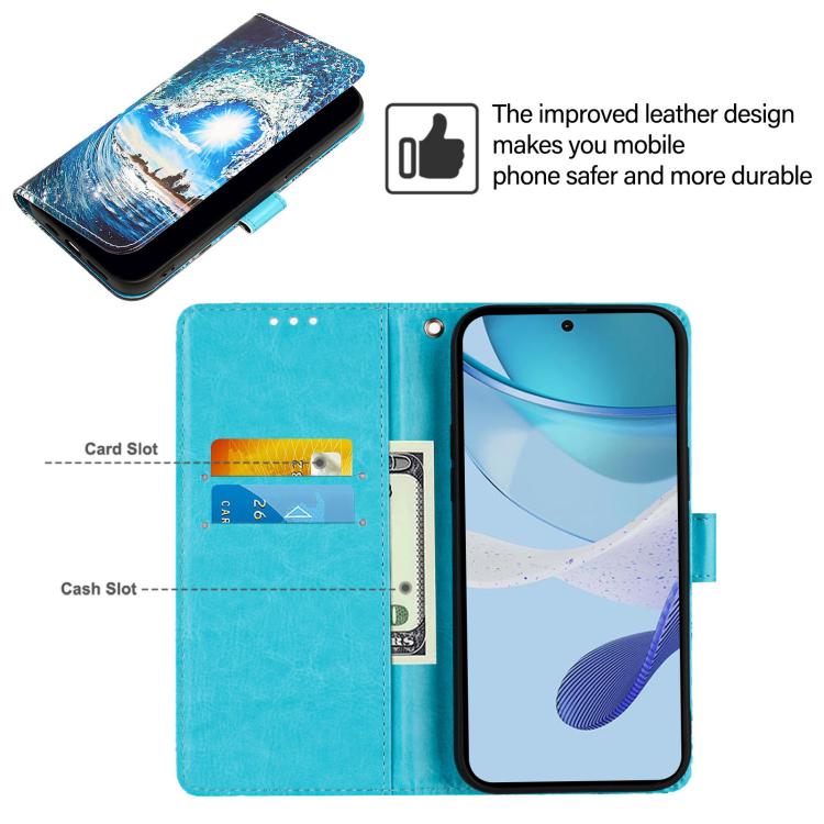 Funda de Teléfono Cuero OnePlus 13R Ace 5 5 Pro Patrón Ondas y Sol