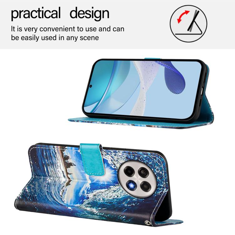 Funda de Teléfono Cuero OnePlus 13R Ace 5 5 Pro Patrón Ondas y Sol