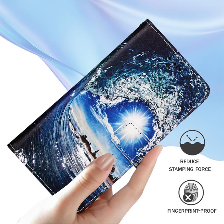 Funda de Teléfono Cuero OnePlus 13R Ace 5 5 Pro Patrón Ondas y Sol