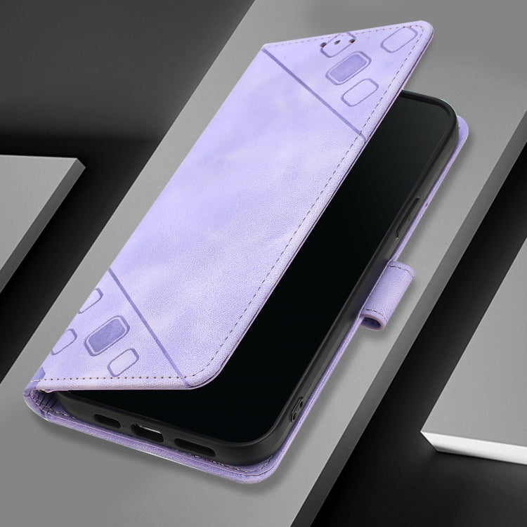 Funda de Piel con Relieve para OnePlus Nord N10 5G (Morado Claro)