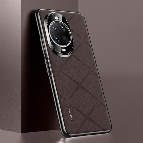 Funda de cuero liso para Huawei nova 14 Ultra (marrón)