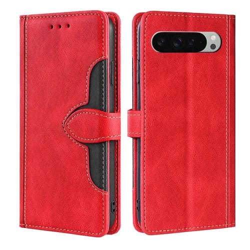 Funda de Cuero con Hebilla Magnética para Google Pixel 9 Pro XL (Rojo)