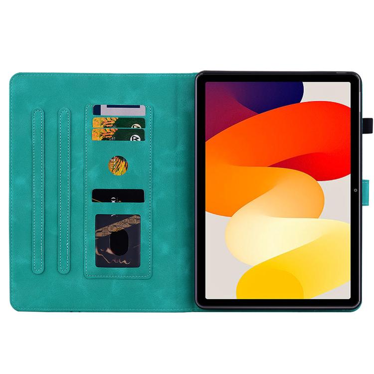 Funda de piel con relieve Lily para Redmi Pad 2 / Redmi Pad SE 11 2025 (verde)